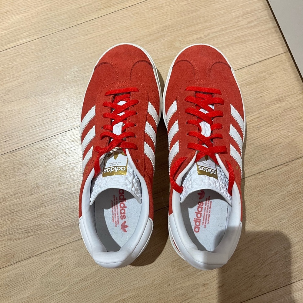 Adidas Women's Gazelle Red and White Sneakers